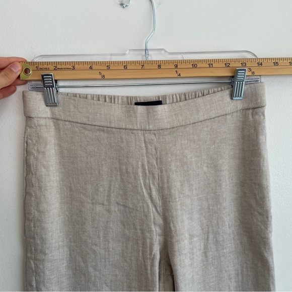 Theory linen pants Thorina Tierra Wash Cropped elastic waist stretchy minimalist - Picture 13 of 16